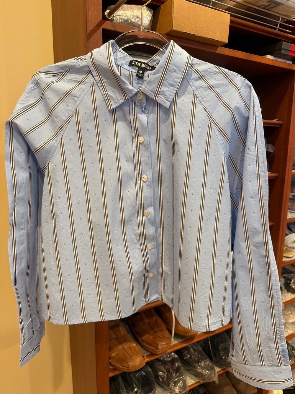 Steve Madden Light Blue Stripe Button-Down Shirt